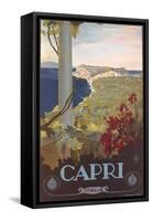 Travel Poster for Capri-null-Framed Stretched Canvas