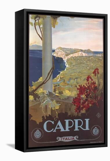 Travel Poster for Capri-null-Framed Stretched Canvas