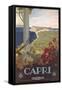 Travel Poster for Capri-null-Framed Stretched Canvas
