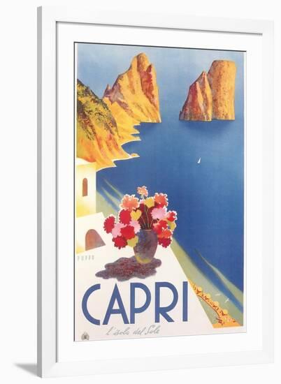 Travel Poster for Capri-null-Framed Art Print