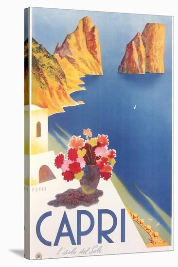 Travel Poster for Capri-null-Stretched Canvas