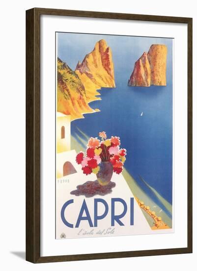 Travel Poster for Capri-null-Framed Art Print