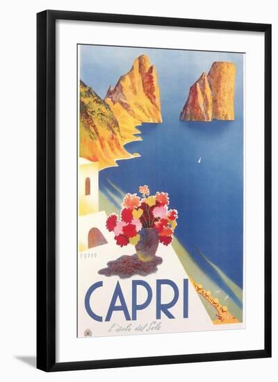 Travel Poster for Capri-null-Framed Art Print