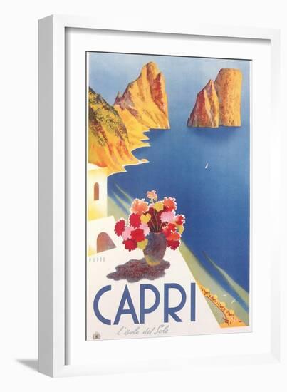 Travel Poster for Capri-null-Framed Premium Giclee Print