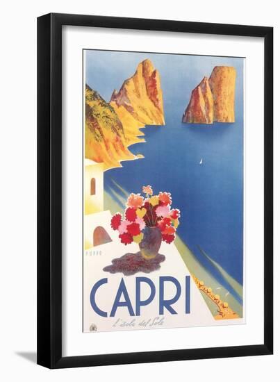 Travel Poster for Capri-null-Framed Art Print