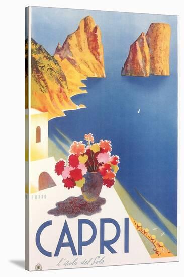 Travel Poster for Capri-null-Stretched Canvas