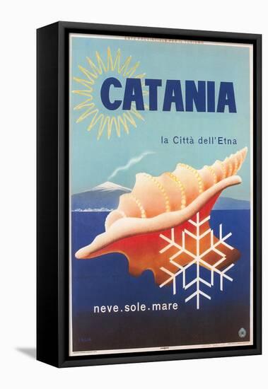 Travel Poster for Catania-null-Framed Stretched Canvas