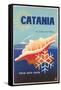 Travel Poster for Catania-null-Framed Stretched Canvas