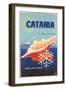 Travel Poster for Catania-null-Framed Art Print