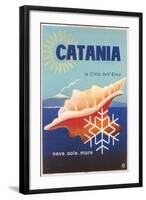 Travel Poster for Catania-null-Framed Art Print