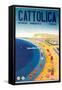 Travel Poster for Cattolica-null-Framed Stretched Canvas