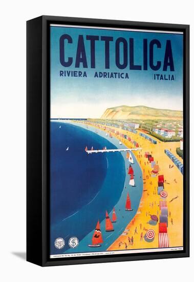 Travel Poster for Cattolica-null-Framed Stretched Canvas