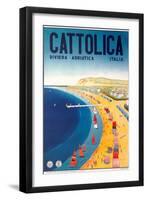 Travel Poster for Cattolica-null-Framed Art Print