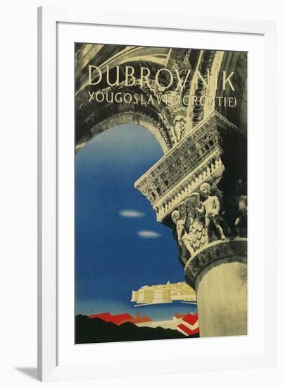 Travel Poster for Dubrovnik, Croatia-Found Image Press-Framed Giclee Print