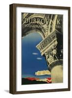 Travel Poster for Dubrovnik, Croatia-Found Image Press-Framed Giclee Print