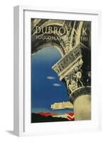 Travel Poster for Dubrovnik, Croatia-Found Image Press-Framed Giclee Print