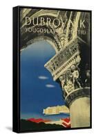 Travel Poster for Dubrovnik, Croatia-Found Image Press-Framed Stretched Canvas
