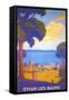 Travel Poster for Evian Les Bains-null-Framed Stretched Canvas