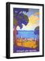 Travel Poster for Evian Les Bains-null-Framed Art Print