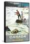 Travel Poster for Fishing in Canada-null-Framed Stretched Canvas