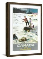 Travel Poster for Fishing in Canada-null-Framed Art Print