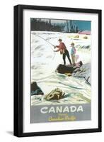 Travel Poster for Fishing in Canada-null-Framed Art Print