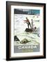 Travel Poster for Fishing in Canada-null-Framed Art Print