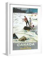 Travel Poster for Fishing in Canada-null-Framed Art Print