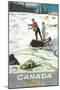 Travel Poster for Fishing in Canada-null-Mounted Art Print