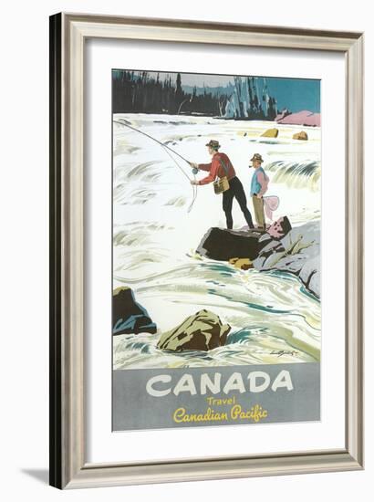 Travel Poster for Fishing in Canada-null-Framed Art Print