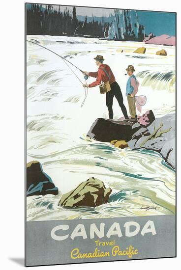 Travel Poster for Fishing in Canada-null-Mounted Art Print