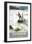 Travel Poster for Fishing in Canada-null-Framed Premium Giclee Print