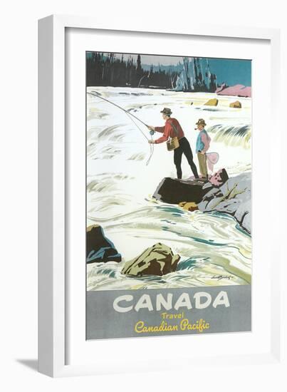 Travel Poster for Fishing in Canada-null-Framed Premium Giclee Print