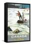 Travel Poster for Fishing in Canada-null-Framed Stretched Canvas