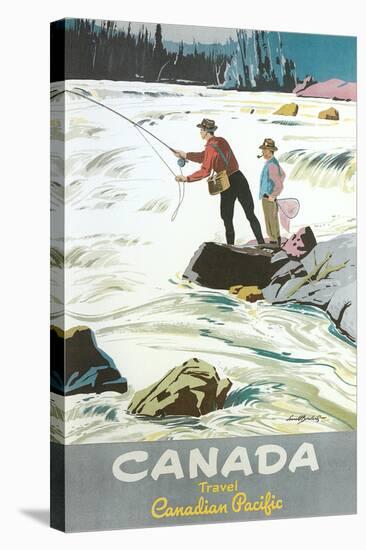 Travel Poster for Fishing in Canada-null-Stretched Canvas