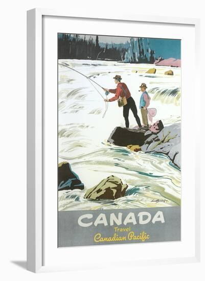 Travel Poster for Fishing in Canada-null-Framed Art Print