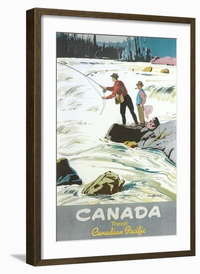 Travel Poster for Fishing in Canada-null-Framed Art Print