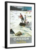 Travel Poster for Fishing in Canada-null-Framed Art Print