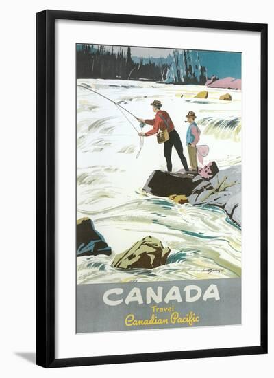 Travel Poster for Fishing in Canada-null-Framed Art Print