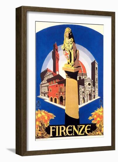 Travel Poster for Florence-null-Framed Art Print