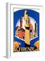 Travel Poster for Florence-null-Framed Art Print