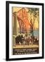 Travel Poster for Flying Scotsman, Forth Bridge-null-Framed Art Print