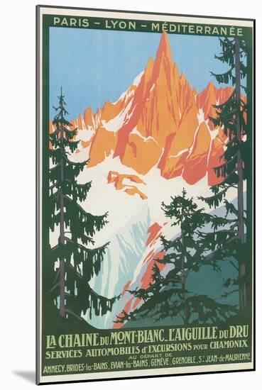 Travel Poster for French Alps-null-Mounted Art Print