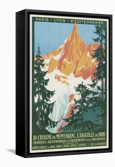 Travel Poster for French Alps-Found Image Press-Framed Stretched Canvas