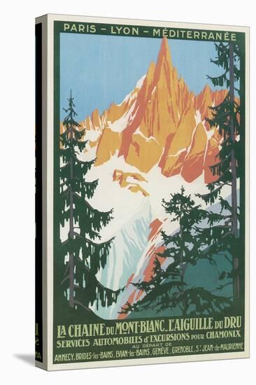 Travel Poster for French Alps-Found Image Press-Stretched Canvas