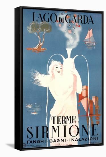 Travel Poster for Garda Lake-null-Framed Stretched Canvas