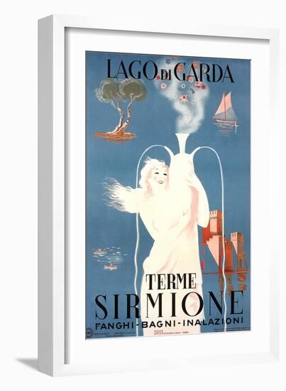 Travel Poster for Garda Lake-null-Framed Art Print