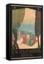 Travel Poster for Garda Lake-null-Framed Stretched Canvas
