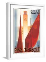 Travel Poster for Garda Lake-null-Framed Art Print