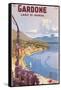 Travel Poster for Garda Lake-null-Framed Stretched Canvas